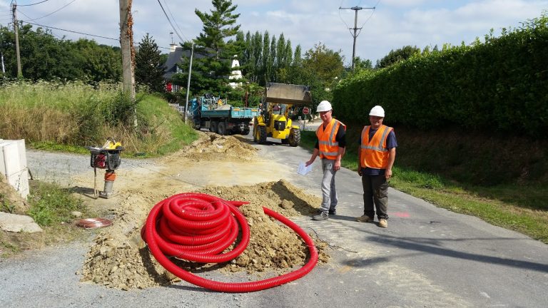 Mise en place de l’éclairage public rue des Pommiers