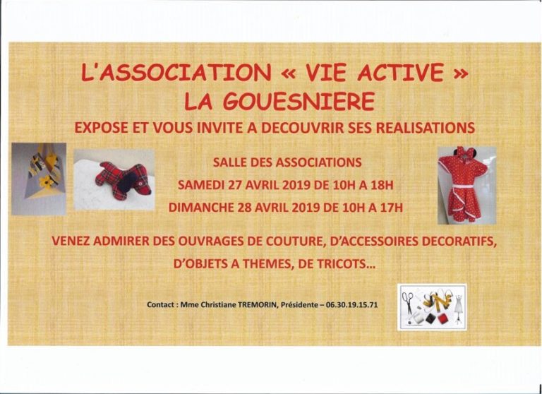 Exposition  Vie Active du 27/04 au 28/04/2019