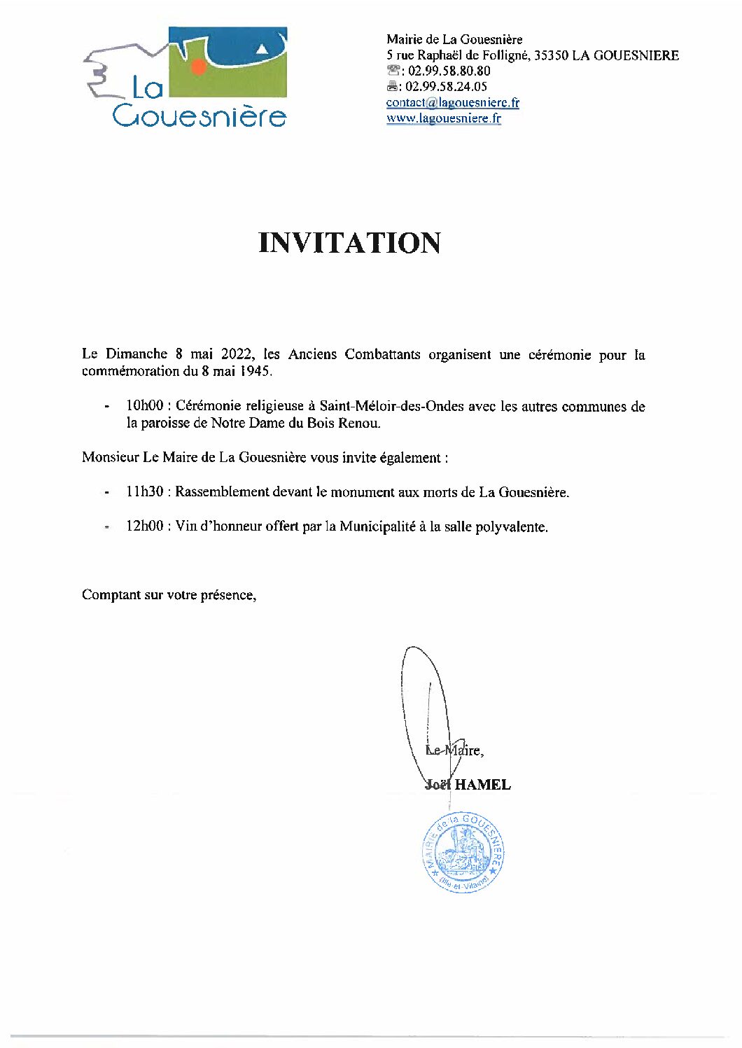 Cérémonie du 08 mai