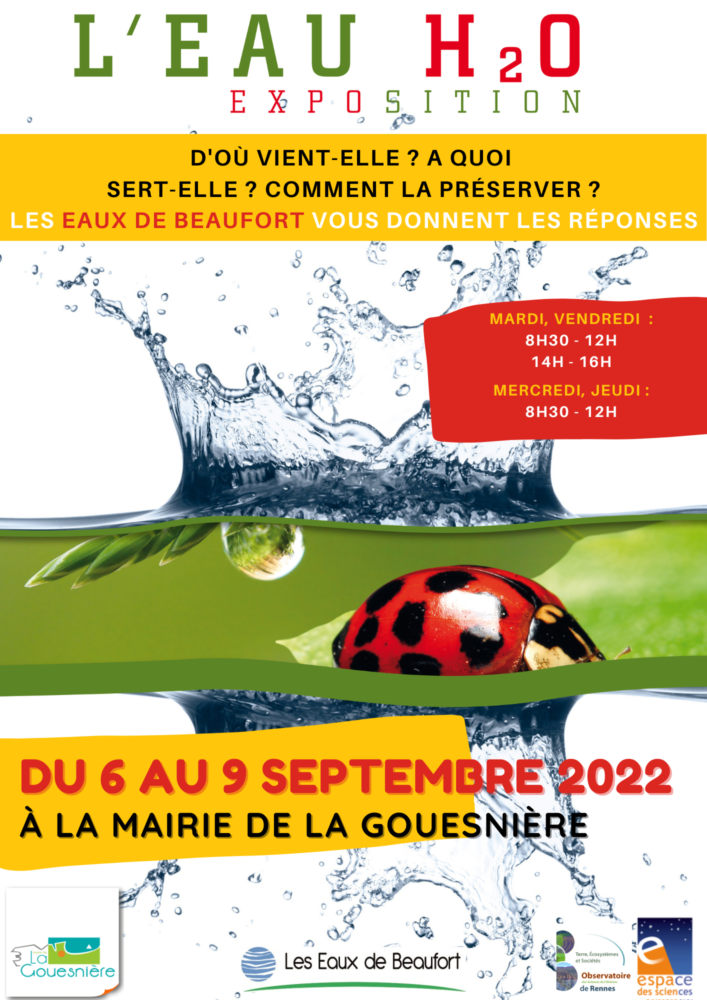 Exposition l’eau H2O – 6 au 11 septembre Exposition l’eau H2O – 6 au 11 septembre