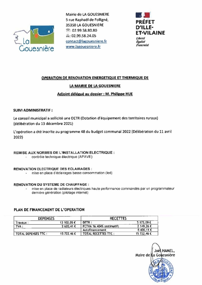 Plan de financement travaux électricité mairie Plan de financement travaux électricité mairie