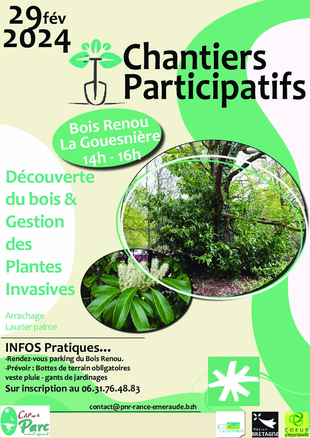 BOIS RENOU ANNULATION DU CHANTIER  PARTICIPATIF DU JEUDI 29 FEVRIER 2024