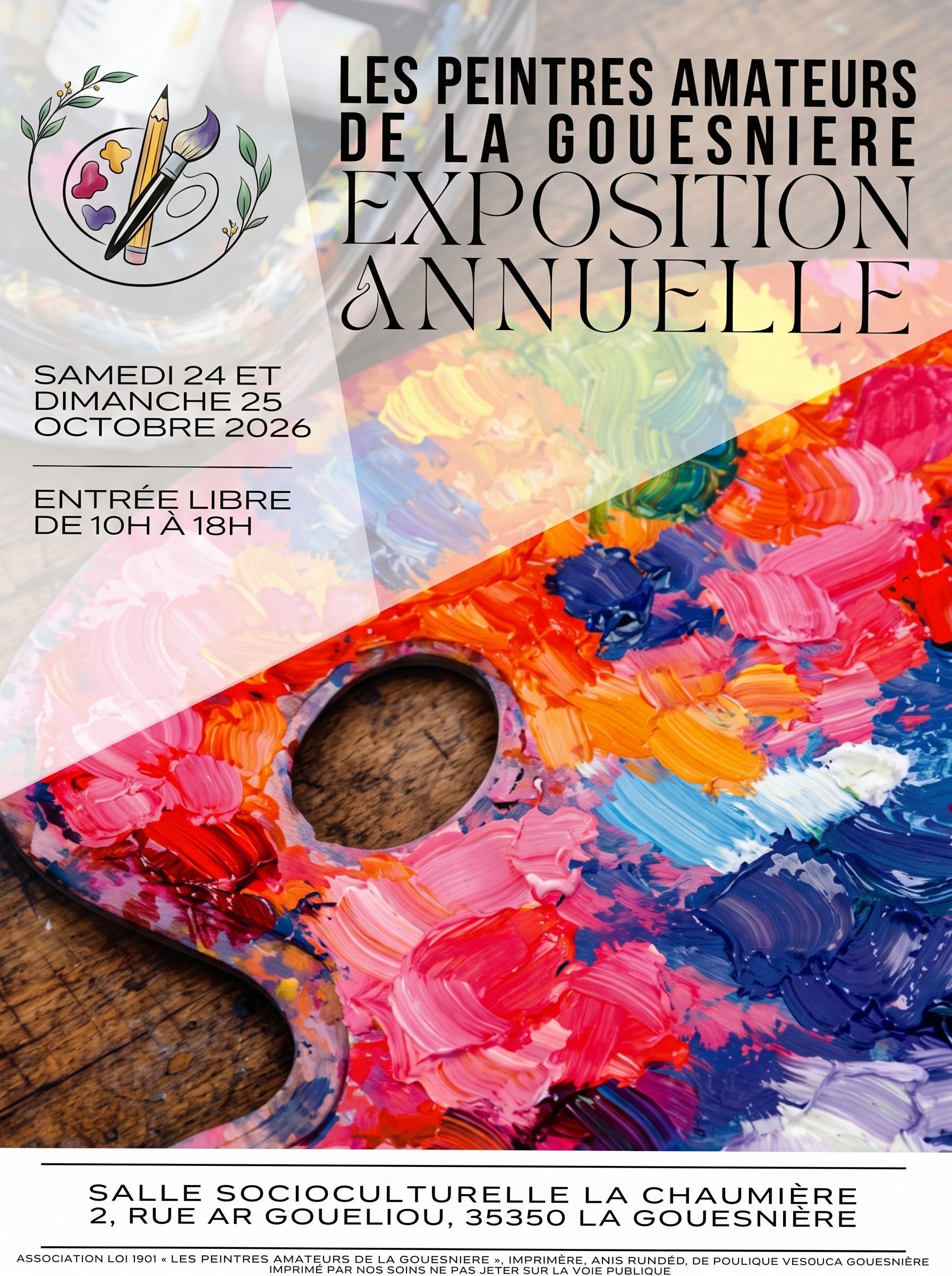 Affiche exposition annuelle Les Peintres Amateurs de La Gouesnière